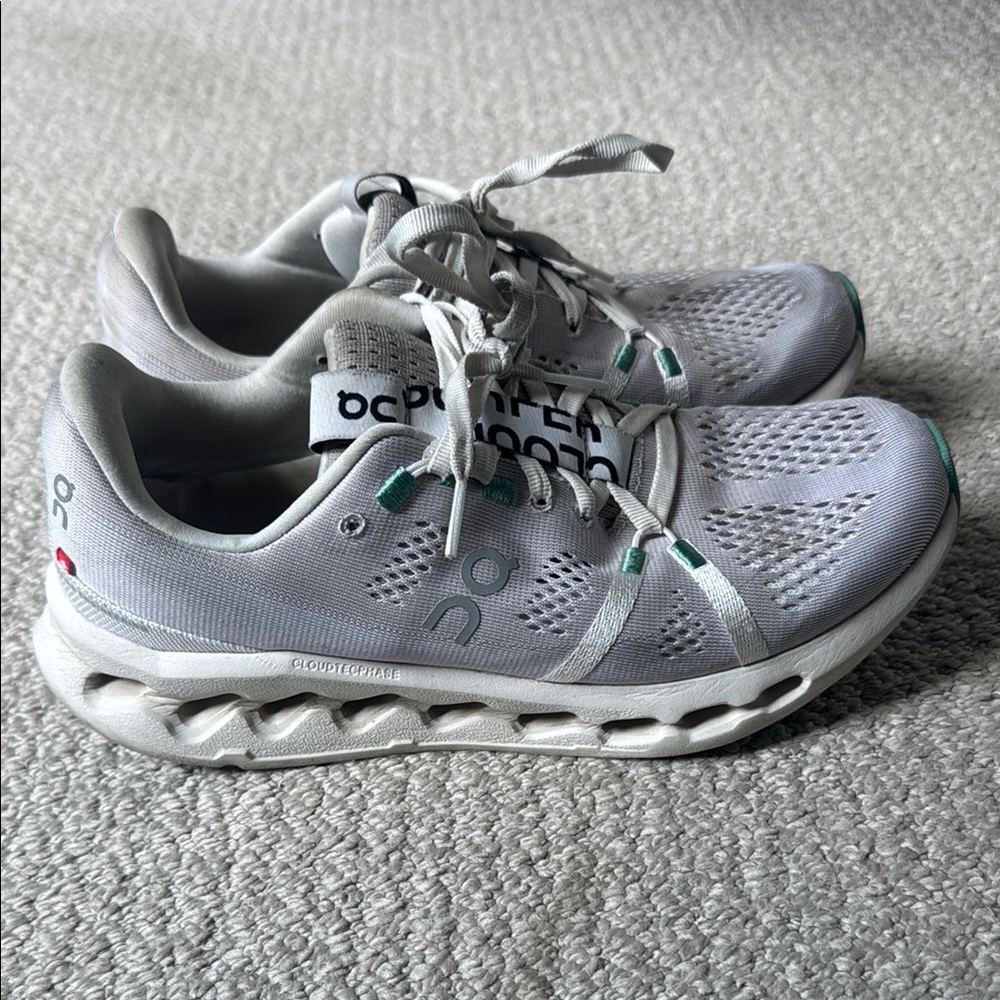 On Running Light Blue and Gray Athletic Shoes